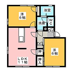 リゾナーレB 2LDKの間取図画像