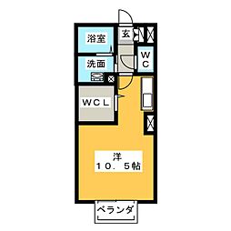 エスポワール ワンルームの間取図画像