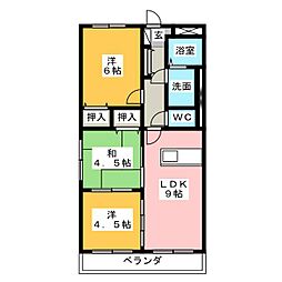 KUMOZUガーデンハイツ 3LDKの間取図画像