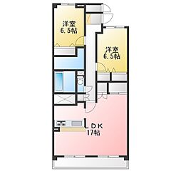 ドムス喜兵衛宙の棟 2LDKの間取図画像
