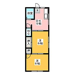 ネオコーポ 2DKの間取図画像