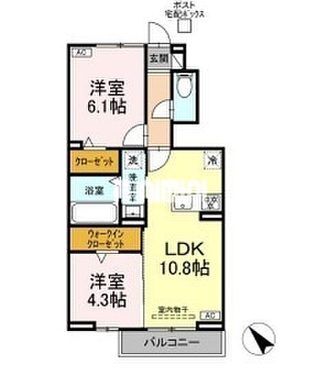 D-ROOM　S 105｜三重県鈴鹿市野町東１丁目(賃貸アパート2LDK・1階・50.38㎡)の写真 その10