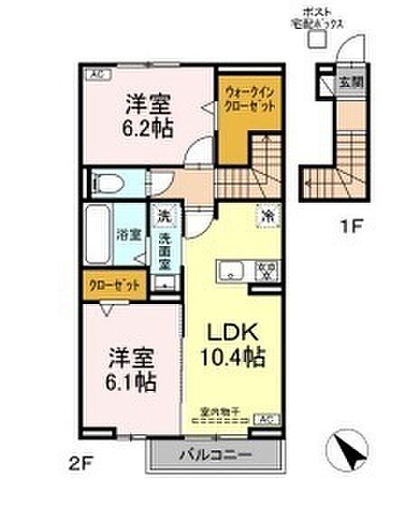 D-ROOM　S 206｜三重県鈴鹿市野町東１丁目(賃貸アパート2LDK・2階・59.98㎡)の写真 その9