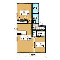 エターナルヴィレッジＢ棟  ｜ 三重県鈴鹿市寺家６丁目（賃貸アパート2LDK・1階・53.74㎡） その2