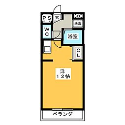 フラワーアイランド江島2 ワンルームの間取図画像