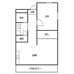 コーポ・アゴソ 2DKの間取図画像