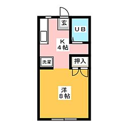 コーポオレンジ 1Kの間取図画像