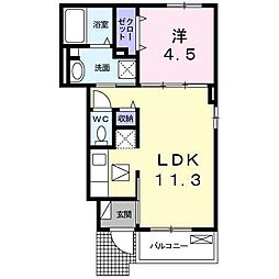 リエンダ1 1LDKの間取図画像