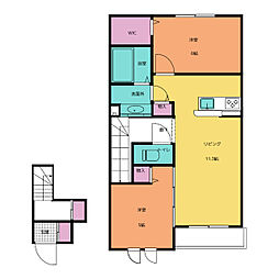 グランクレスト 2LDKの間取図画像