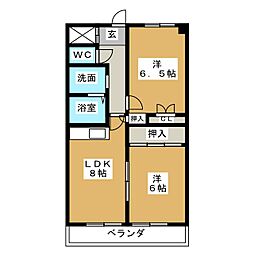 ルミエール 2LDKの間取図画像