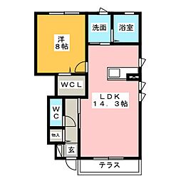 パーク・プレッソ 1LDKの間取図画像