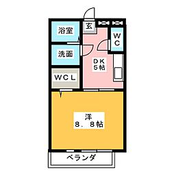 ボナール03A 1DKの間取図画像