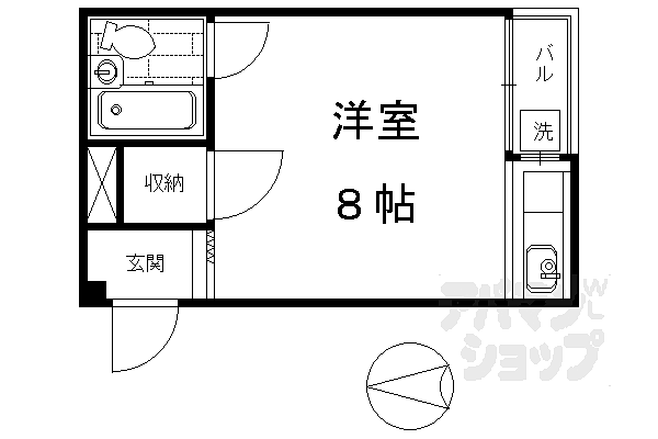 ドミトリー北斗 402｜京都府京都市東山区本町7丁目(賃貸マンション1K・4階・18.90㎡)の写真 その2