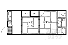 葉月荘 208 ｜ 京都府長岡京市井ノ内下東ノ口（賃貸アパート2K・2階・25.00㎡） その2