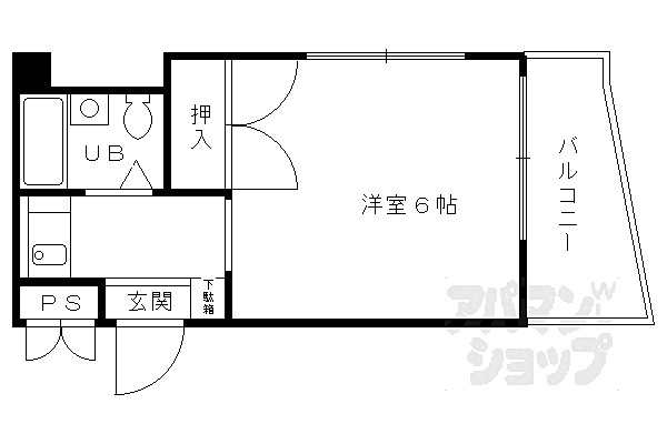 ブランドールハウス 401｜京都府京都市山科区北花山中道町(賃貸マンション1K・4階・16.50㎡)の写真 その2