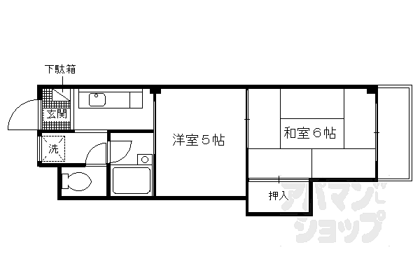 京都府京都市伏見区小栗栖森本町(賃貸マンション2K・2階・28.26㎡)の写真 その2