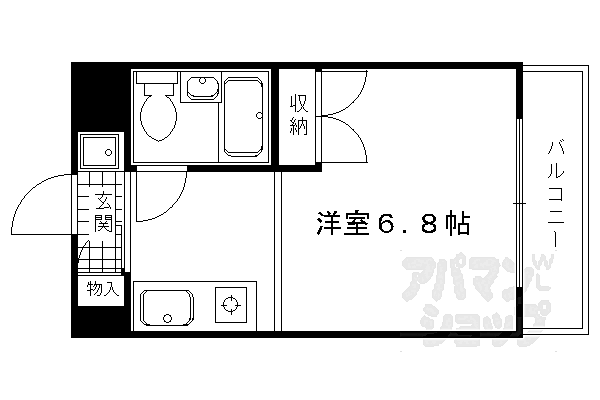 プルーリオン竹鼻 405｜京都府京都市山科区竹鼻西ノ口町(賃貸マンション1K・4階・20.07㎡)の写真 その2