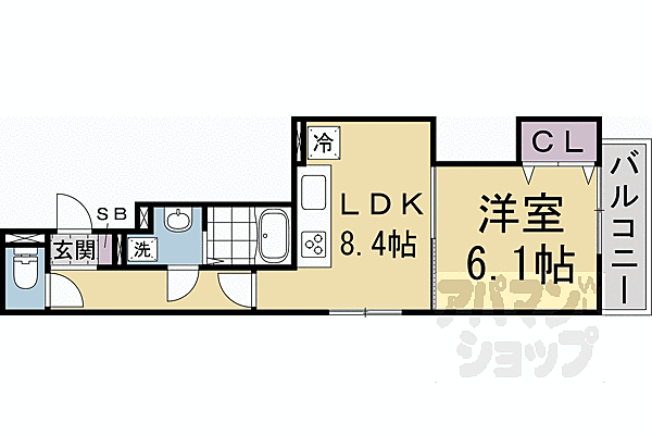 メゾンルノアール 202｜京都府京都市南区西九条大国町(賃貸アパート1LDK・2階・38.71㎡)の写真 その2