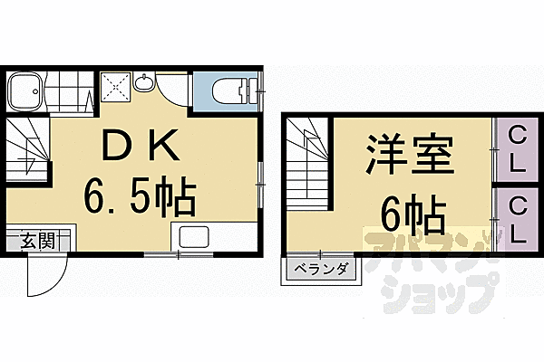 ＫＭホーム 北側｜京都府向日市森本町下森本(賃貸テラスハウス1DK・--・29.00㎡)の写真 その2