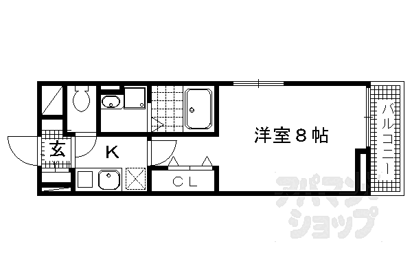 ジュネス　長岡京 203｜京都府長岡京市友岡西畑(賃貸アパート1K・2階・26.72㎡)の写真 その2