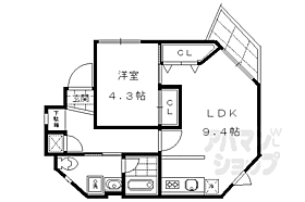 ＰＡＲＫ　ＨＩＬＬＳ　ＯＹＡＫＥ　Ｖｉｌｌａ　3 204W ｜ 京都府京都市山科区大宅御所田町（賃貸マンション1LDK・2階・36.15㎡） その2