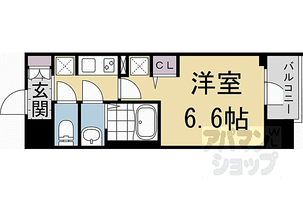 プラシード京都 809｜京都府京都市南区東九条西岩本町(賃貸マンション1K・8階・22.29㎡)の写真 その2