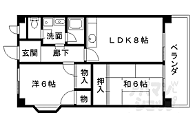 京都府京都市右京区西京極三反田町（賃貸マンション2LDK・2階・49.30㎡） その2