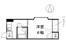 コーポ東山 1Kの間取図画像