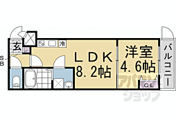 京阪本線 丹波橋駅 徒歩8分の賃貸アパート 1階1LDKの間取り