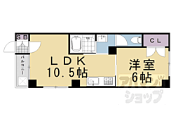 阪急京都本線 大宮駅 徒歩7分の賃貸マンション 5階1LDKの間取り