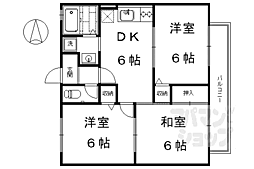 パルカーサ南京都 3DKの間取図画像
