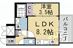 ファーストフィオーレ京都コーヴォ 1LDKの間取図画像
