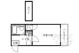 ダイヤモンドパレス山科 1Kの間取図画像