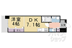 ベラジオ雅び烏丸十条 1DKの間取図画像