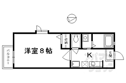 グランツ山田 1Kの間取図画像