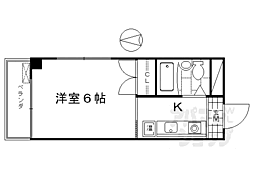 アンデス東寺 1Kの間取図画像