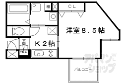 エイペックス京都駅前 1Kの間取図画像