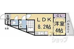 ALEGRIA京都九条 1LDKの間取図画像