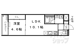 MONOCOMODOWEST 1LDKの間取図画像