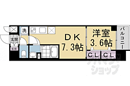 ベラジオレガシー葛野大路八条 1DKの間取図画像