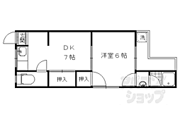 第一ニューグリンハウス杉 1DKの間取図画像