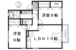 アドラブール岩井 2LDKの間取図画像