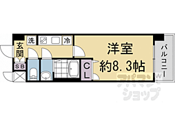 SOLTERRACE京都西大路郁 1Kの間取図画像