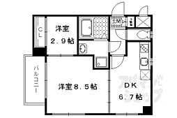 エスリード西大路駅前 2DKの間取図画像
