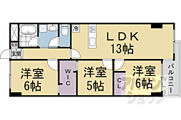 インペリアル京都 3LDKの間取図画像