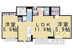 シャーメゾン東久世 2LDKの間取図画像