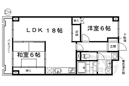 桂ガーデンハイツ 2LDKの間取図画像