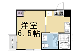 オリエント五条坂 1Kの間取図画像