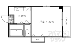 エムズ・スクエア 1Kの間取図画像