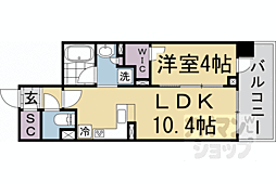 ユニハイム京都七条通り 1LDKの間取図画像